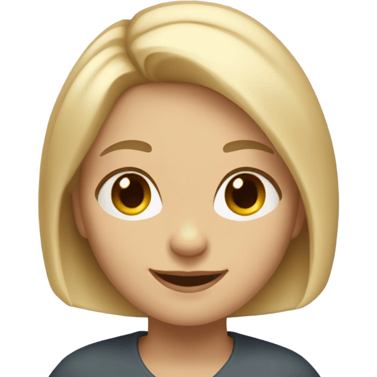 Blonde girl with Bob hairCut Blue Iced Smiling Nordic ￼ emoji