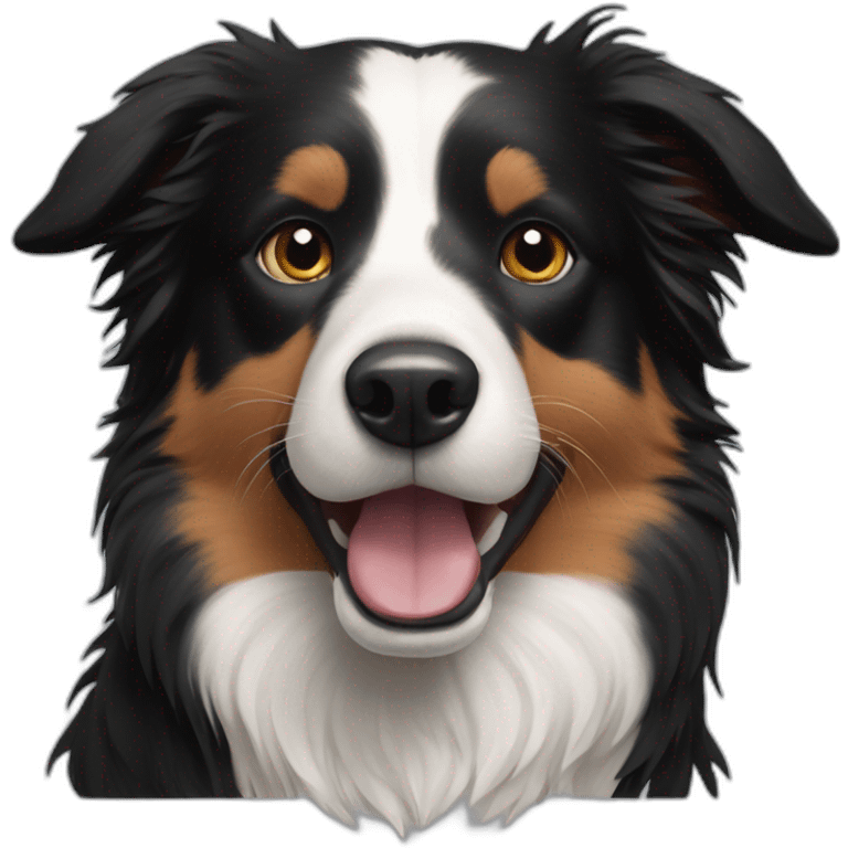 Border collie with a black mole on the nose emoji