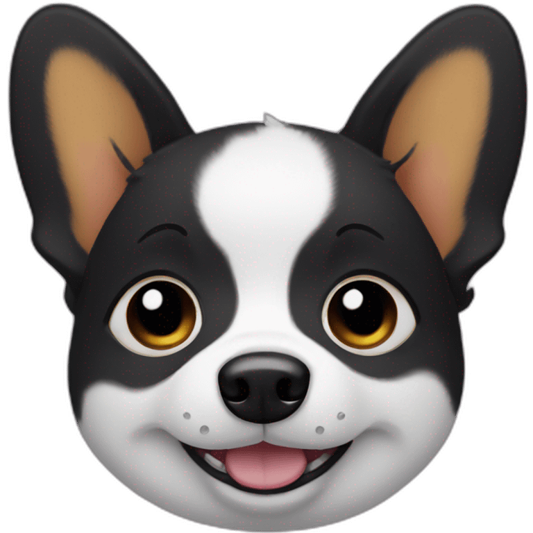 black corgi face with tears emoji