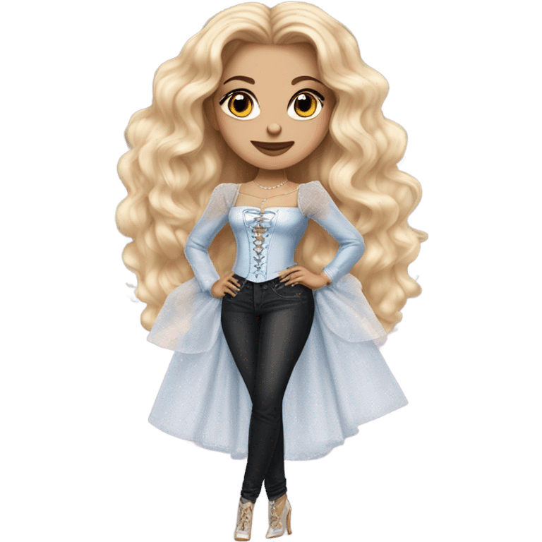 Glinda with makeup and a realistic Shakira lace up with short jeans  emoji