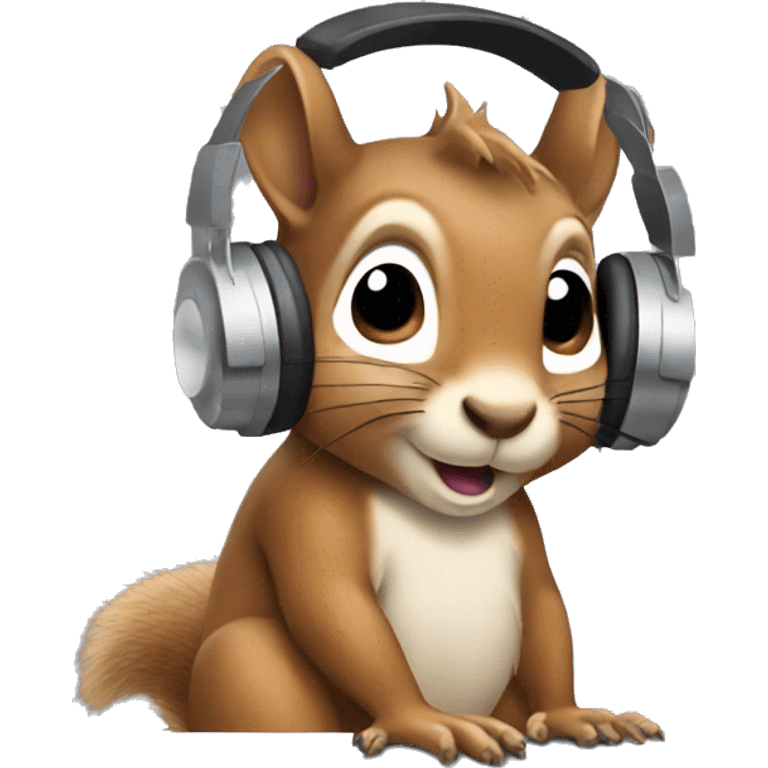 Squirrel with headphones  emoji