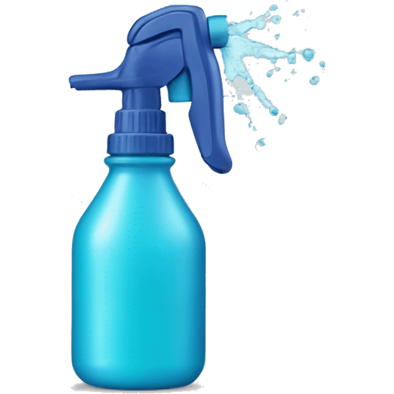 Spray bottle spritzing from the nozzle emoji