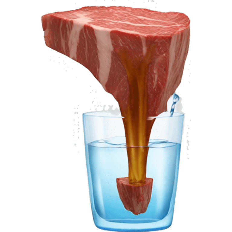 water pouring onto a steak from a glass emoji