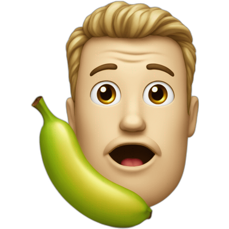 Une pomme avec des yeux qui mangent une banane emoji