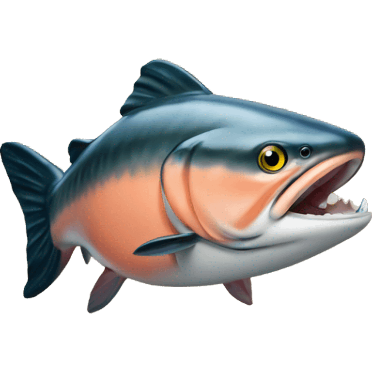 Salmon wearing cap with gold chain emoji