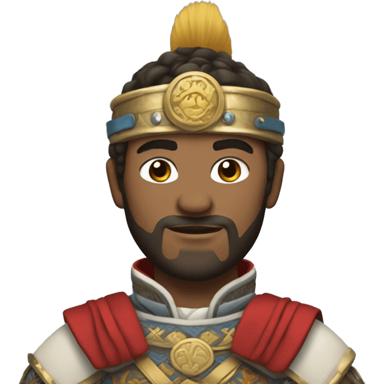 British male wearing a Mongolian warrior outfit emoji