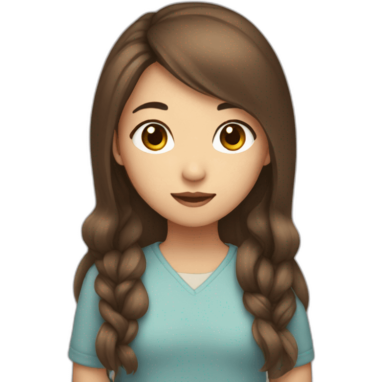 Asian girl with long brown hair  emoji