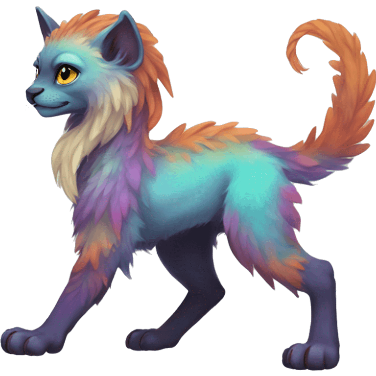 Colorful vernid fantasy creature LiLaiRa GriffSnuff Kamirah Falvie whiskers paws full body  emoji