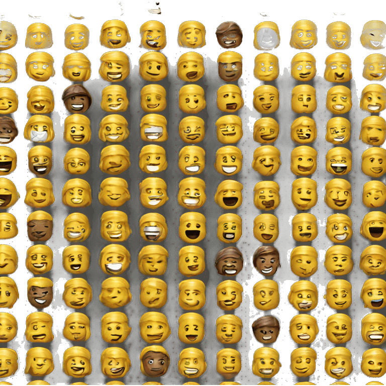 A smiling Lego heads  emoji