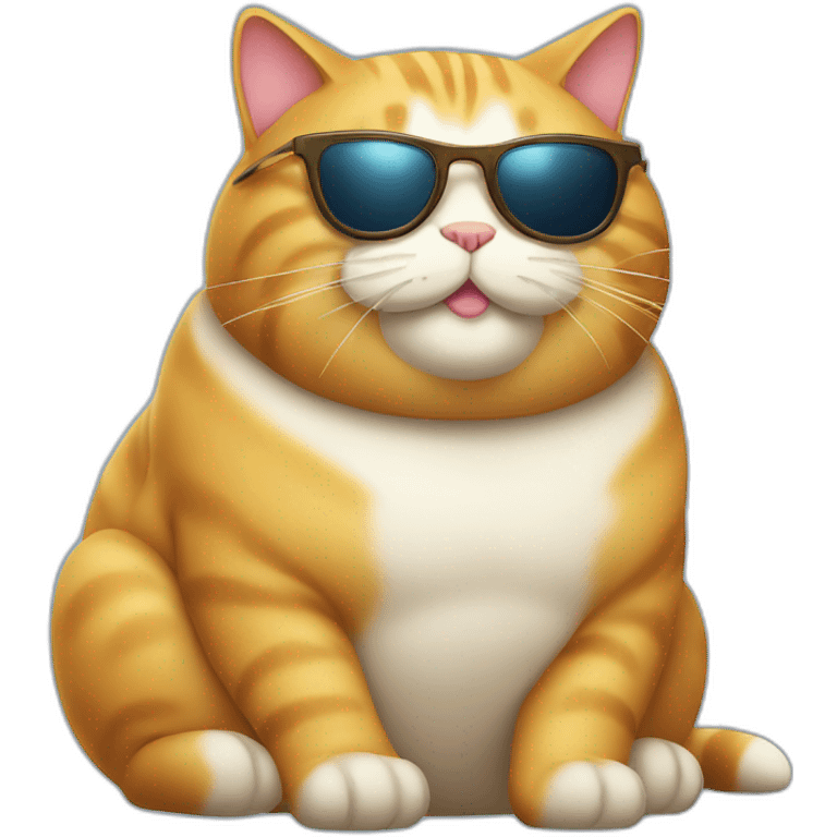 fat cat with sunglass emoji