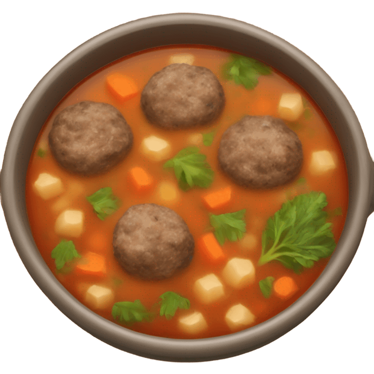 Vegetable soup with meatballs emoji