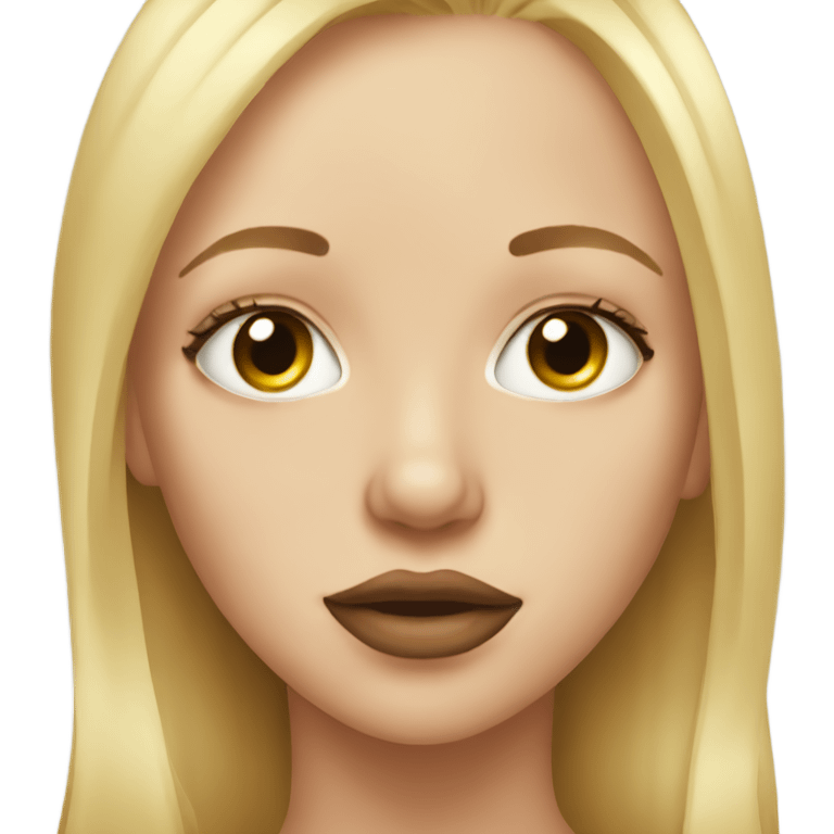 blonde girl portrait kissing face emoji