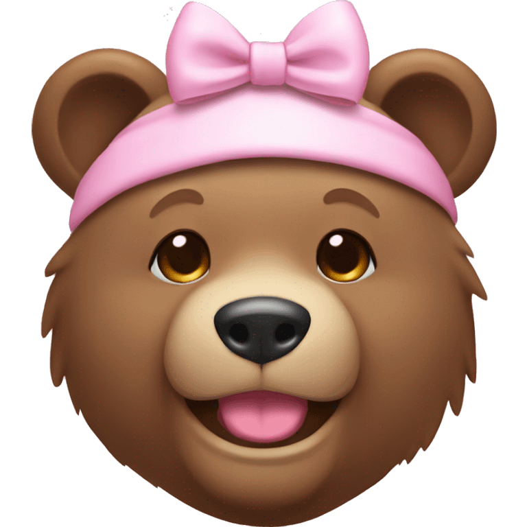 bear with light pinkbow on head emoji