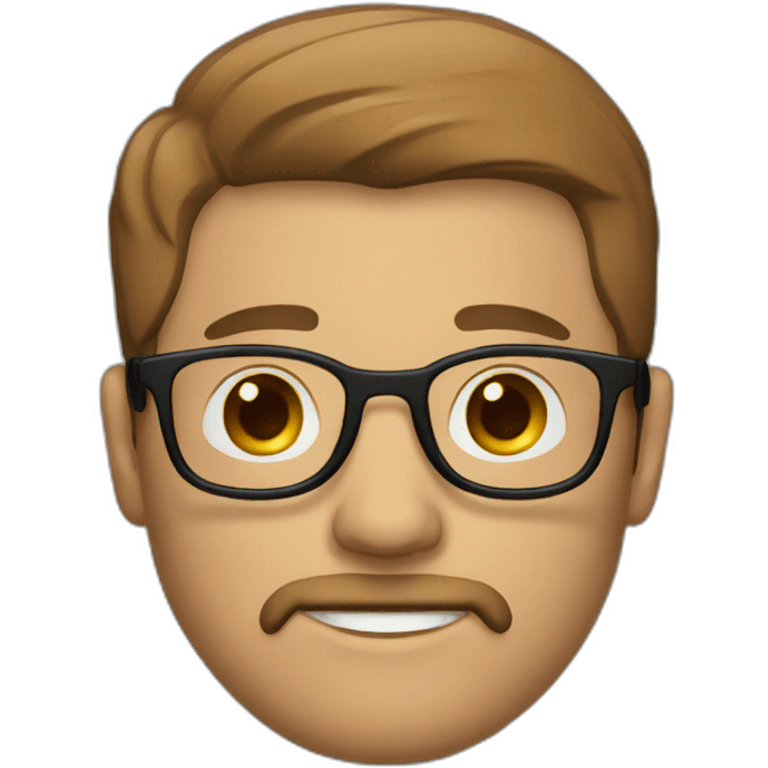 man with a brown and white beard glasses and short brown hairs emoji