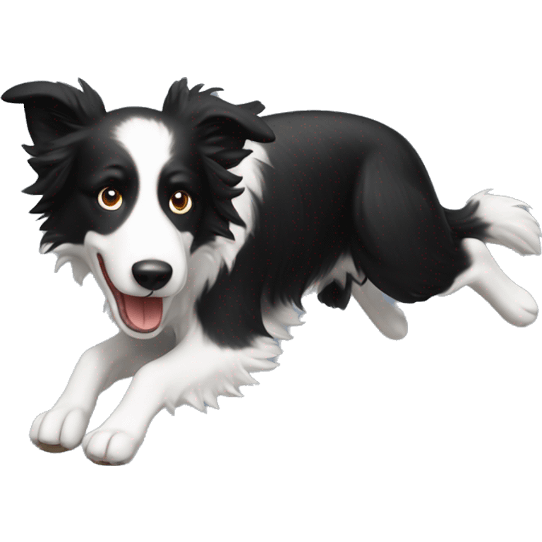 Border collie jumping over anvil emoji