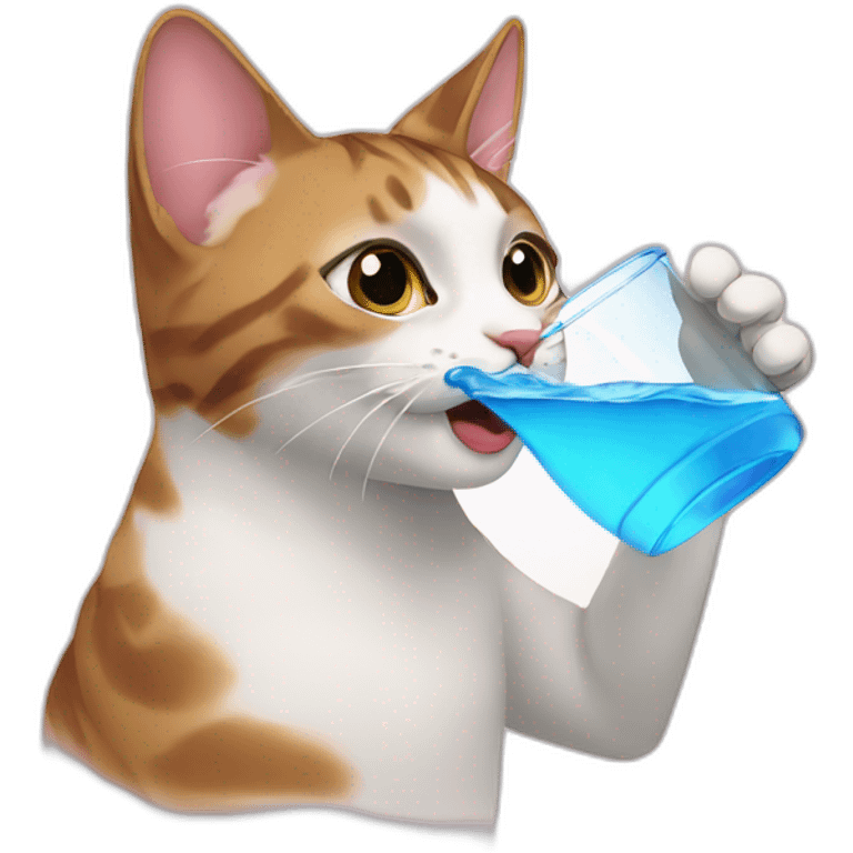 Cat drinking water emoji