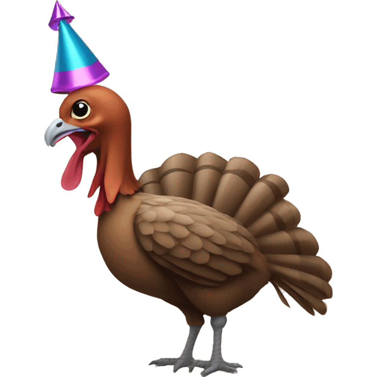 Turkey with a party hat emoji