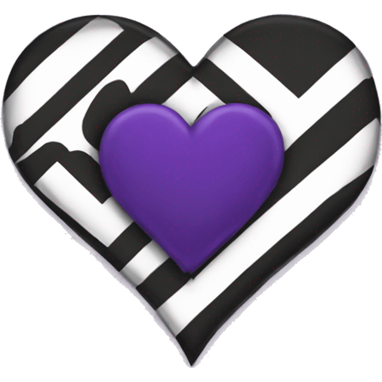 half black half purple heart emoji