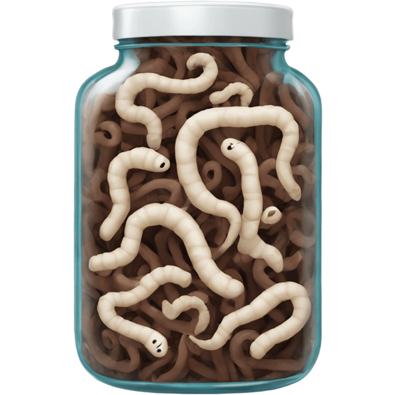 Jar of worms with bones in it emoji