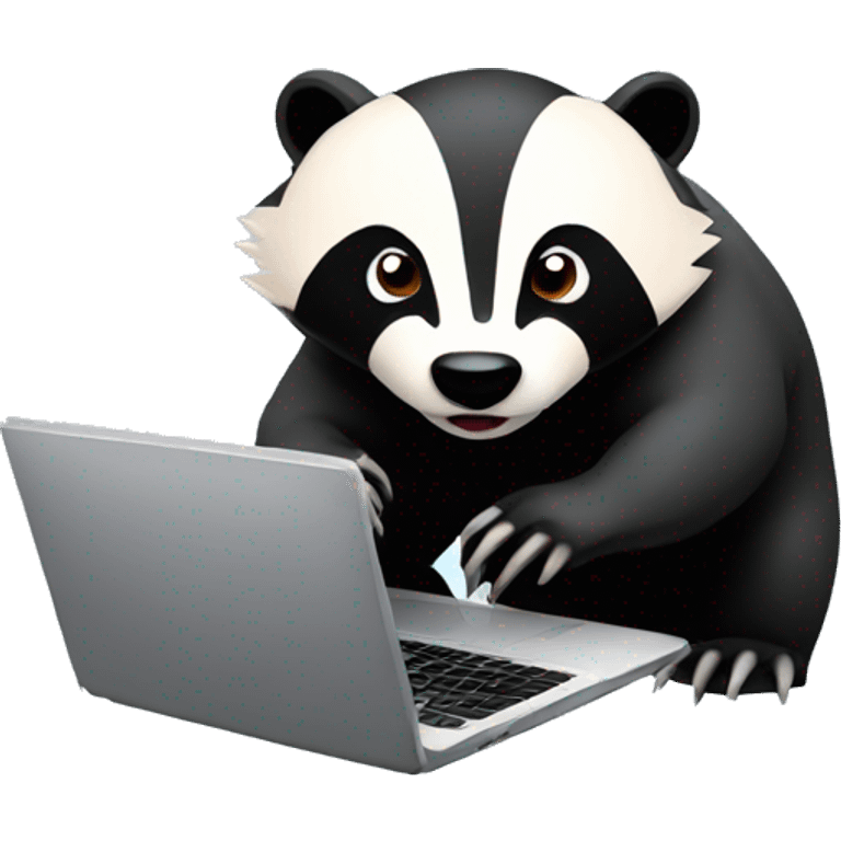 angry badger using a laptop emoji