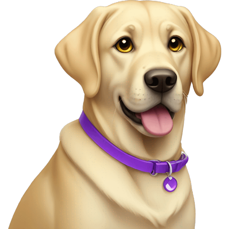 yellow lab with purple collar emoji