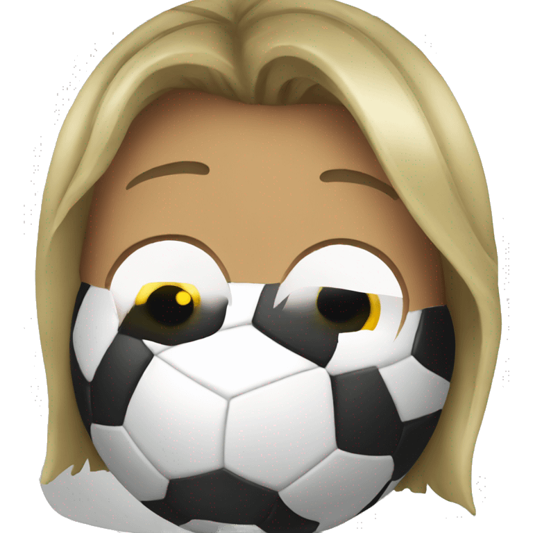 Soccer ball with a face emoji