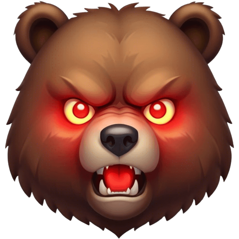 angry bear with solid red glowing eyes  emoji