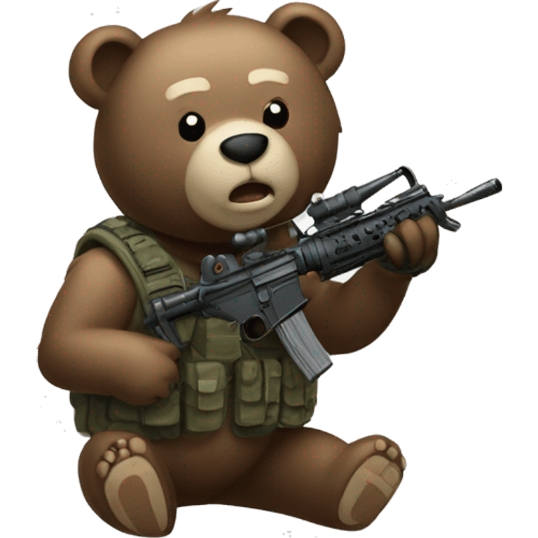 A bear playing Call of Duty ￼ emoji