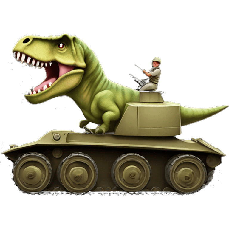 Tyrannosaurus rex driving a tank  emoji