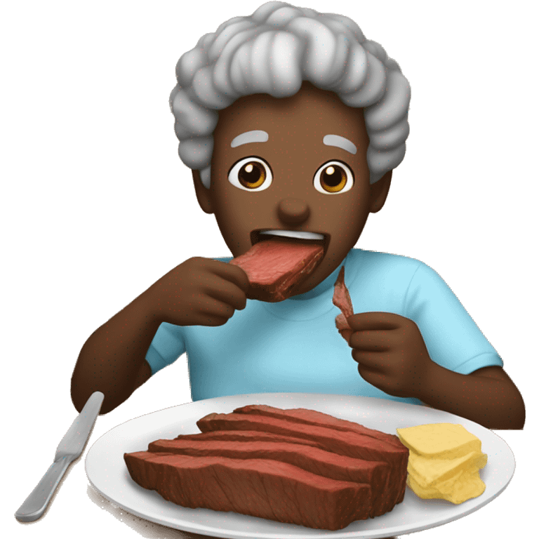 me eating my grandmas brisket that's very good emoji