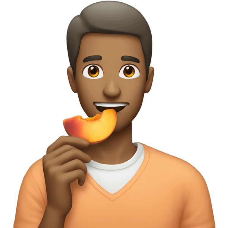 Man eating a peach emoji