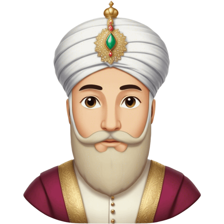 ​Cinematic Realistic Portrait of Suleiman the Magnificent, depicted as a regal Ottoman sultan adorned with a large, white, round, tall turban and a majesti beard, his commanding gaze bathed in warm, historic lighting that exudes timeless authority and grandeur, emoji