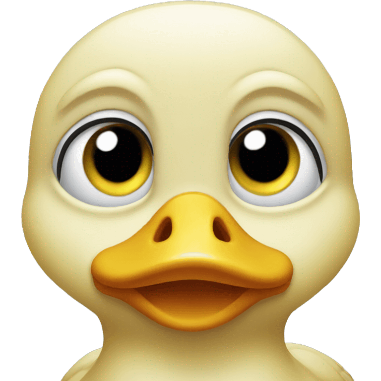 Small duck with big eyes that has no emotion emoji