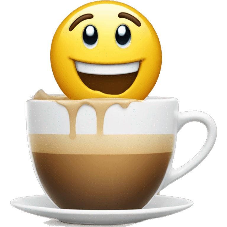 laughing smiley spraying Coffee from Mouth on the screen  emoji