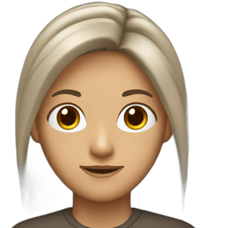 Persona de piel blanca con cabello castaño y largo emoji