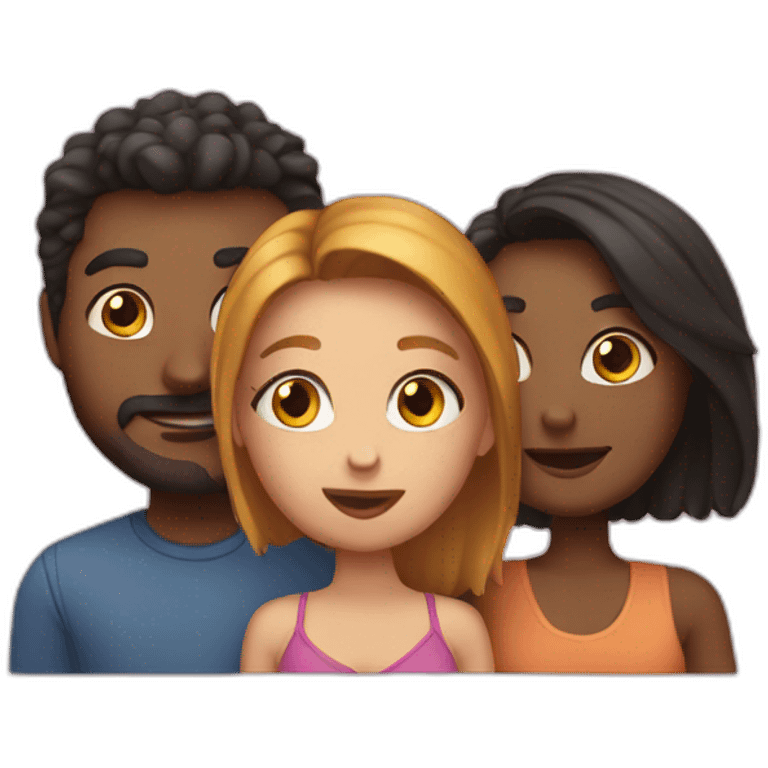 Two couples playing alias emoji