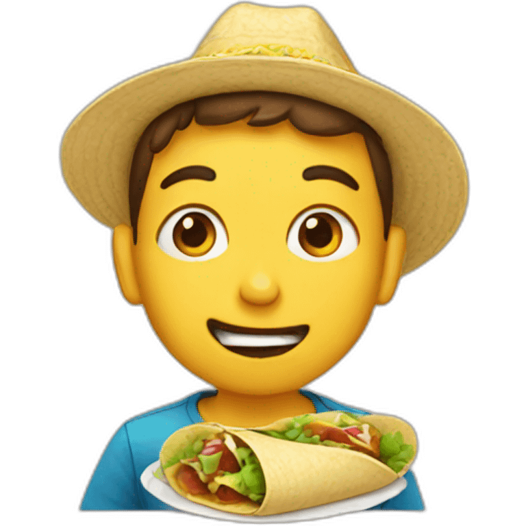 a kid eating a tacos emoji