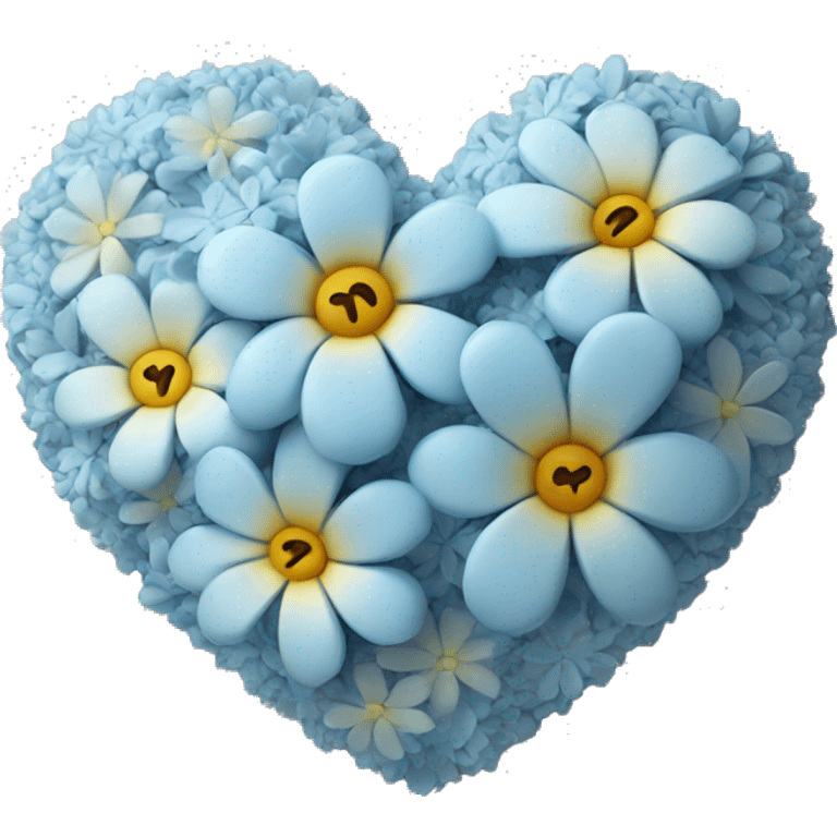 Flower heart pastel blue emoji