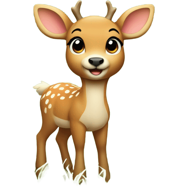 cute deer in a field  emoji