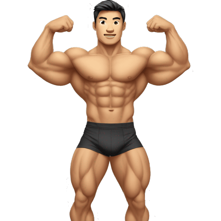 Bodybuilder asian emoji