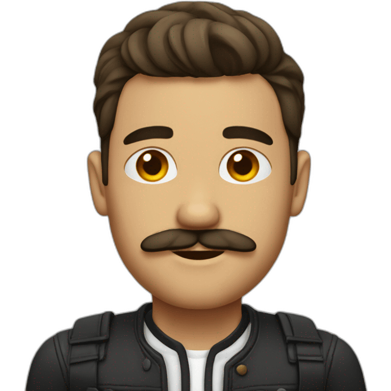 guy with a moustache, undercut and side parting hair emoji