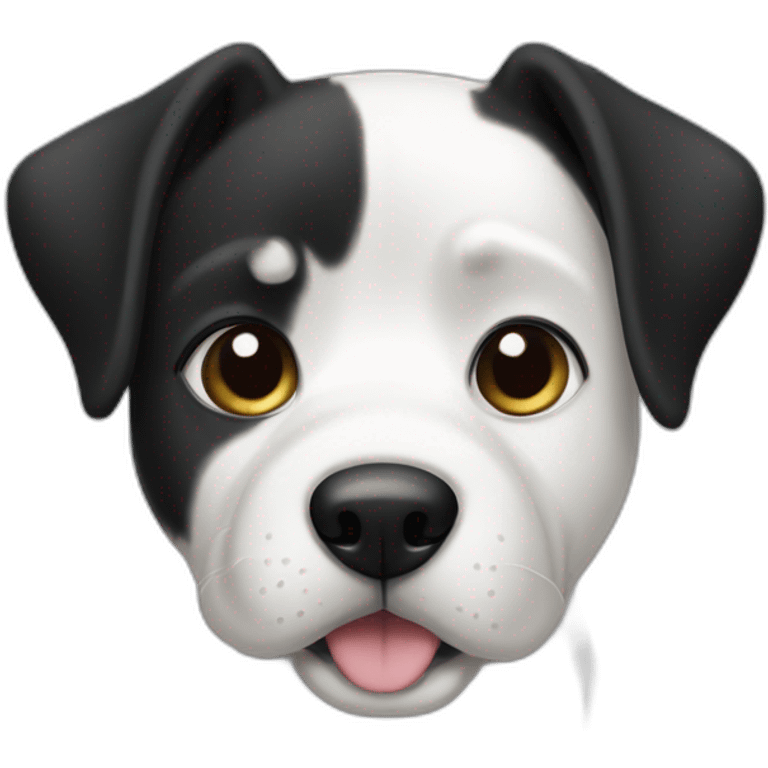 Perro french blanco y negro emoji