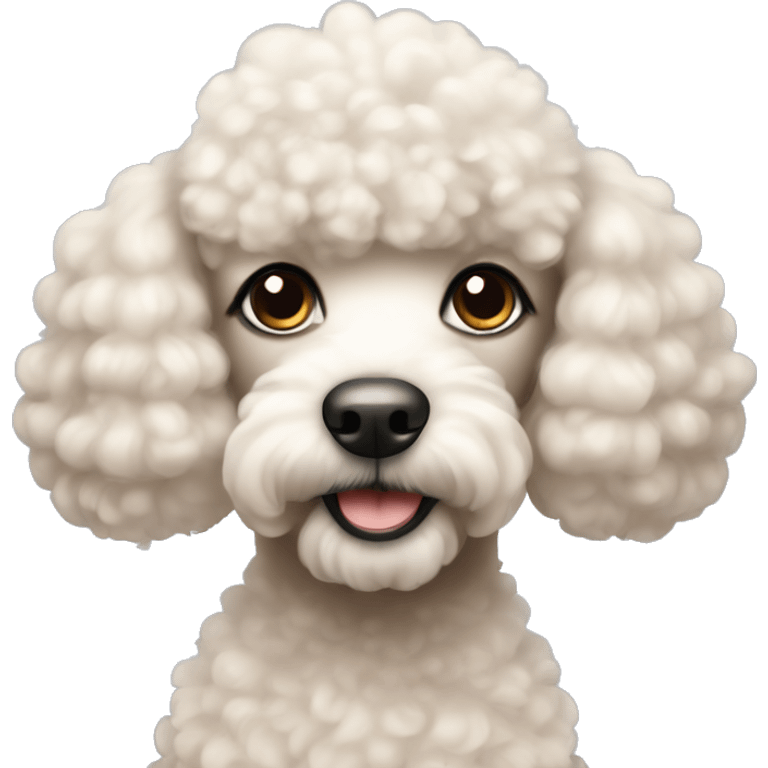 Cute poodle with long eyelashes emoji