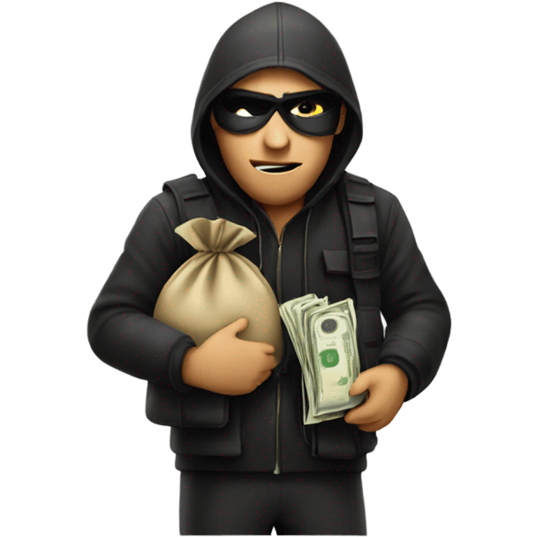 A robber with money bags emoji