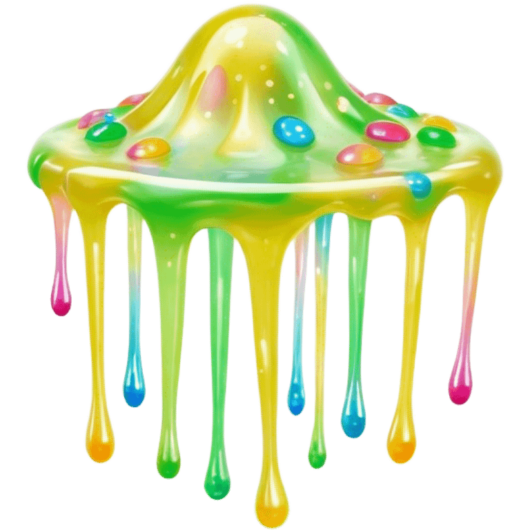 Cinematic Realistic Clear Slime Mixed with Sprinkles, ultra-transparent with suspended colorful candy-like specks, light refracting through each tiny piece, soft gelatinous texture catching highlights, stretching and bending in a mesmerizing way, glowing with a magical, almost surreal quality. emoji