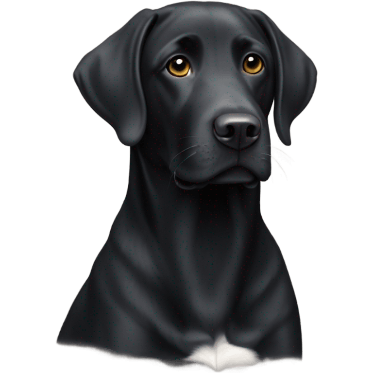 Black lab with white chest emoji