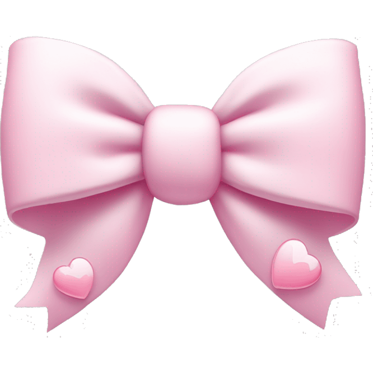 Bow in white with pink hearts emoji