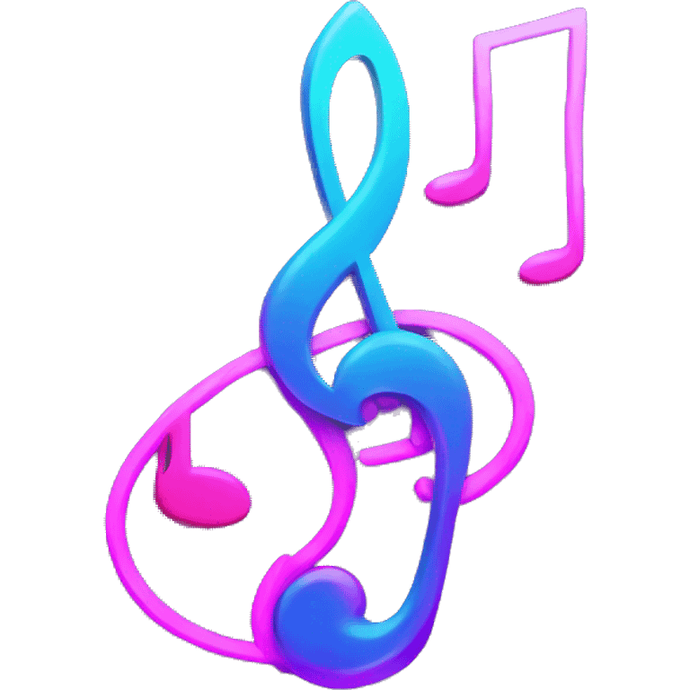 Multi neon color music note emoji