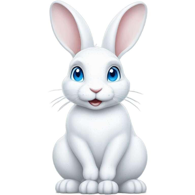 White Rabbit with blue eyes  emoji