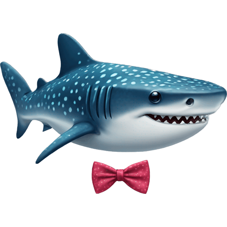 A whale shark wearing a bow tie  emoji